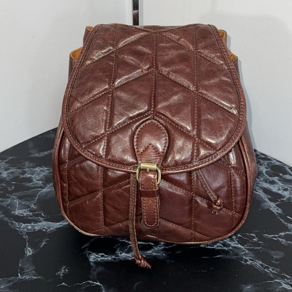 Patricia Nash - Quilted Oil Waxed Leather Itala Saddle Sling Bag - Brown - Picture 3 of 12